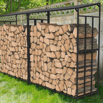 Haardhoutrek - Haardhout rek - Brandhout rek - Openhaard Hout - Houtopslag - Extra groot rek met dak - 156.5 cm x 60 cm x 168.5 cm - Met Waterdichte Hoes - Voor Haard Tuin