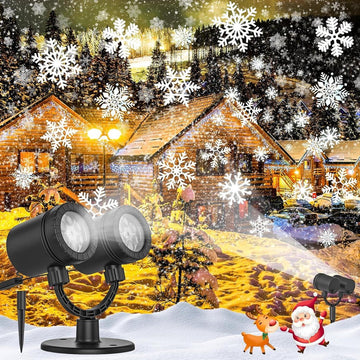 Kerst decoratie buiten SneeuwFlake Projector Lights Outdoor Led Sneeuwval Projectie Lichten Waterdicht voor Kerst Decoraties - LL-049-03