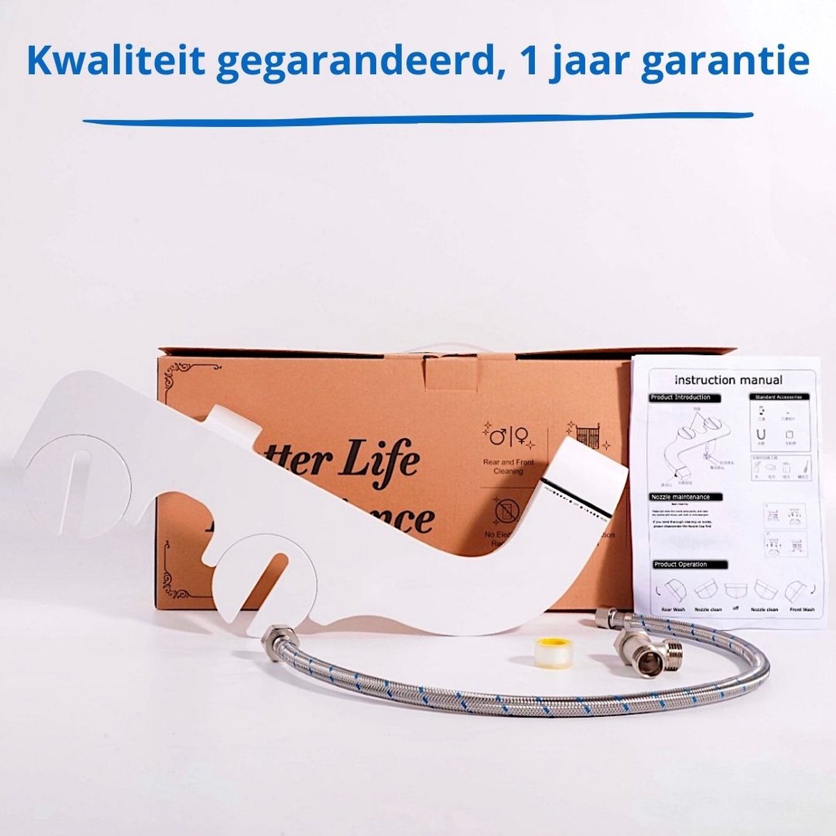 Bidet - 1 jaar garantie - Bidet Handdouche - Duurzaam - Goedkope oplossing - Bidet Wit - Dubbele sproeikoppen - Wc papier - Bidet sproeier - Bidet Wc - Bidets