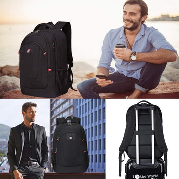 rugzak voor 17,3 inch (44 cm) laptop herenrugzak met USB-aansluiting schoolrugzak grote business notebook backpack voor werk reizen mannen jongens,