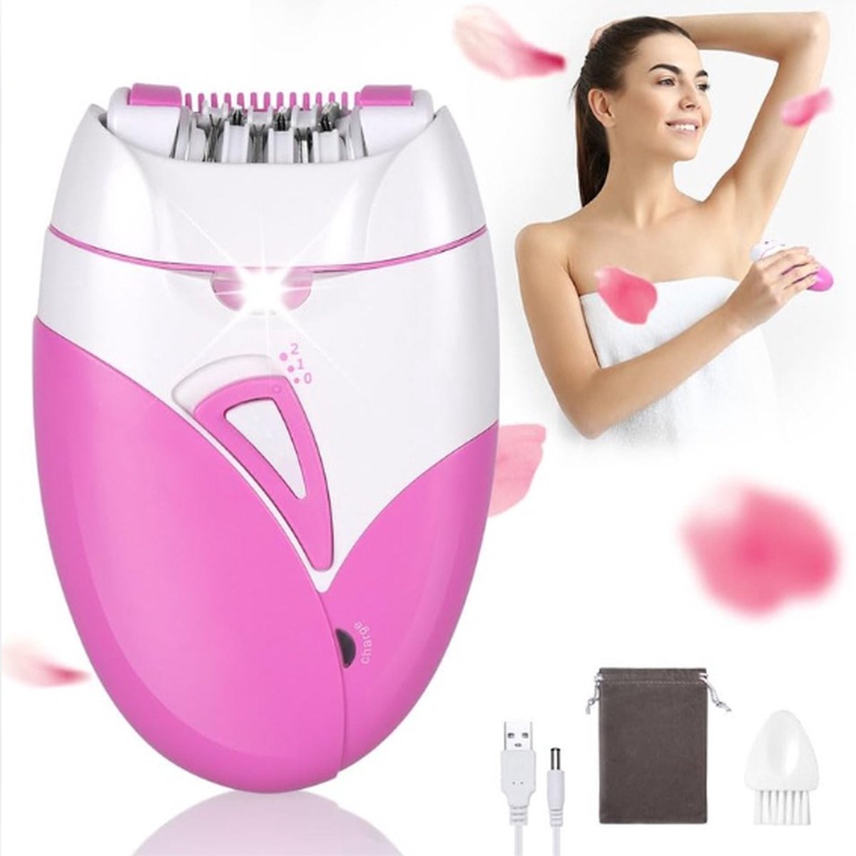 Gezichtsepilator - Draadloos - Elektrisch - Damesgezichtsscheerapparaat - Met Led-Licht - Gladde Mini-Epilator - Voor Arm/been - Zacht Gezichtshaarverwijderingsapparaat