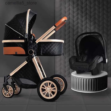 Luxe Multifunctionele 3-in-1 Combi Kinderwagen – Kwalitatieve Buggy – Opklapbare Wandelwagen – Zwart – Incl. Autostoel