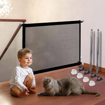 Traphekje 110 x 79 cm - deurhekje zonder boren - afsluitrooster voor honden & katten - babyproof