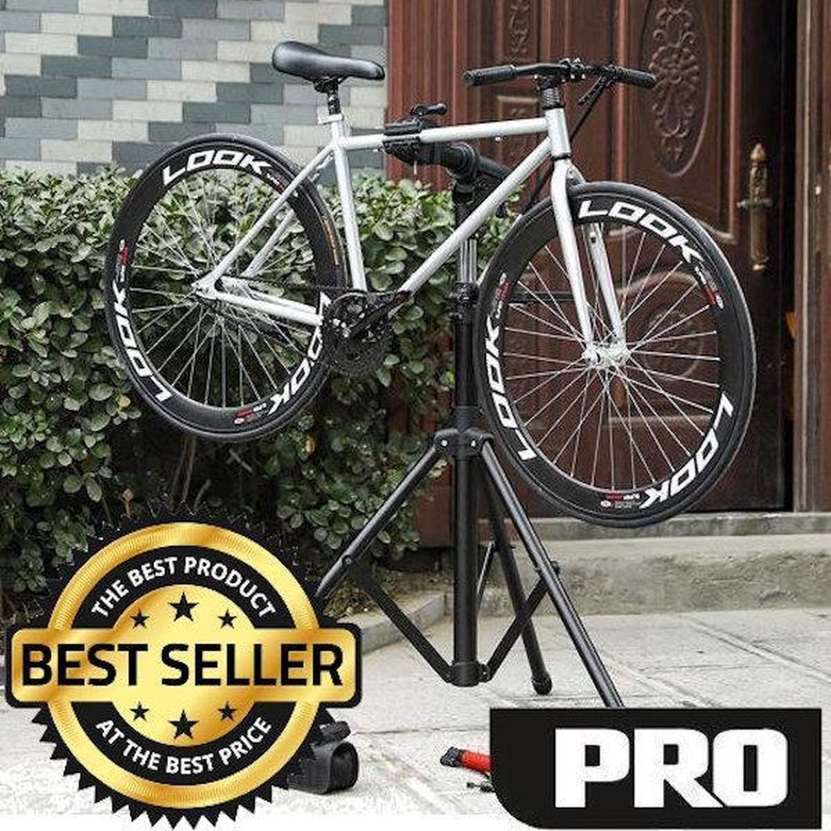 Decopatent® PRO Montagestandaard Fiets - 360° Draaibaar - Verstelbaar + Gereedschapsbakje - Fiets Montage reparatie standaard