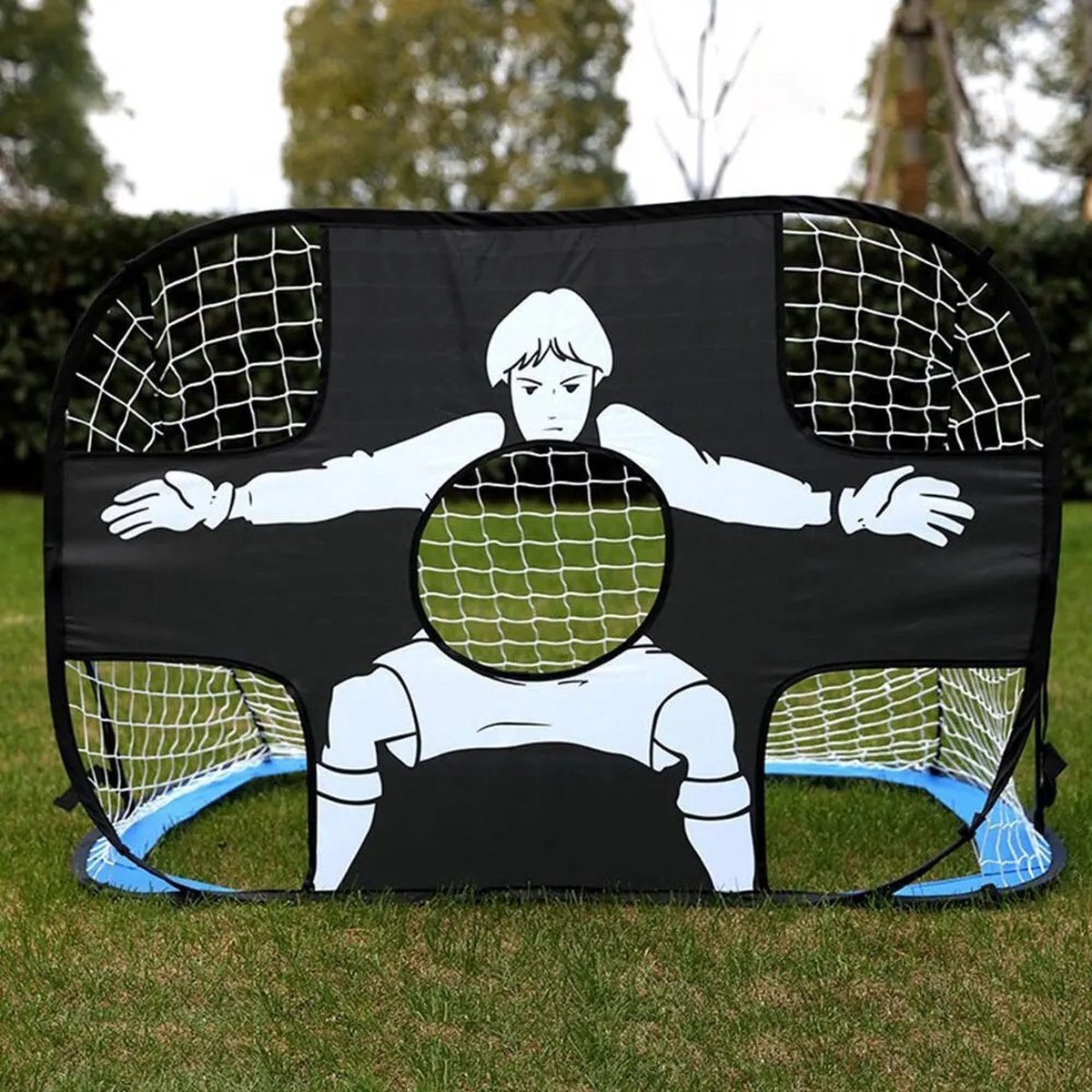Rebounder - Voetbal Trainingsmateriaal - voetbal Doel - Voetbaldoelen - Voetbaldoeltjes Kinderen -Draagbaar Voetbalnet - Binnen/Buiten Voetbalnetten - Trainingsaccessoires Voor Kinderen - Zwart / Blauw