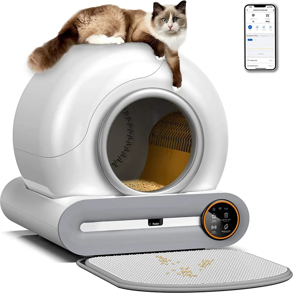 Automatische Kattenbak - Zelfreinigende Kattenbak - Hygiënisch - Slimme Kattenbak - Smart Technology - Wit