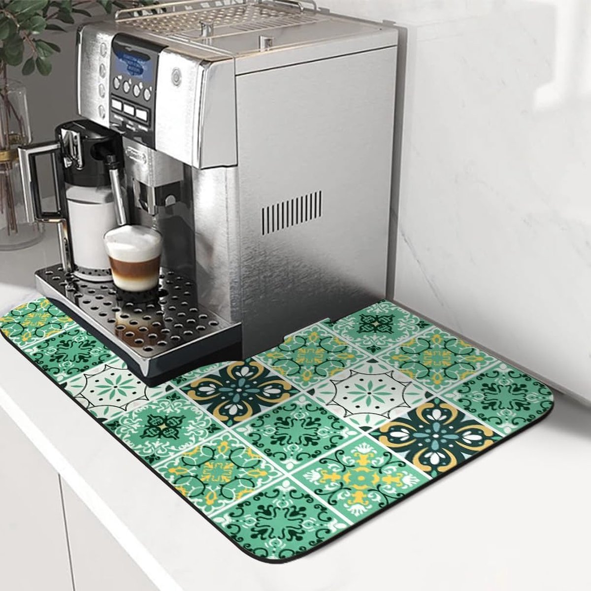 Koffiezetapparaat afdruipmat, absorberende droogmat, 40x50cm koffiezetapparaat mat basis, absorberende afdruipmat, afwasmat voor de keuken, badkamer, aanrecht