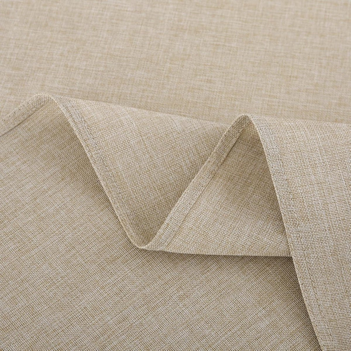 Tafelkleed rond, 180 cm diameter, afwasbaar, linnenlook, beige, waterafstotend, tafellinnen, klein tuintafelkleed, tafelkleed voor camping, bruiloften, verjaardag
