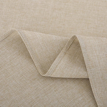 Tafelkleed rond, 180 cm diameter, afwasbaar, linnenlook, beige, waterafstotend, tafellinnen, klein tuintafelkleed, tafelkleed voor camping, bruiloften, verjaardag