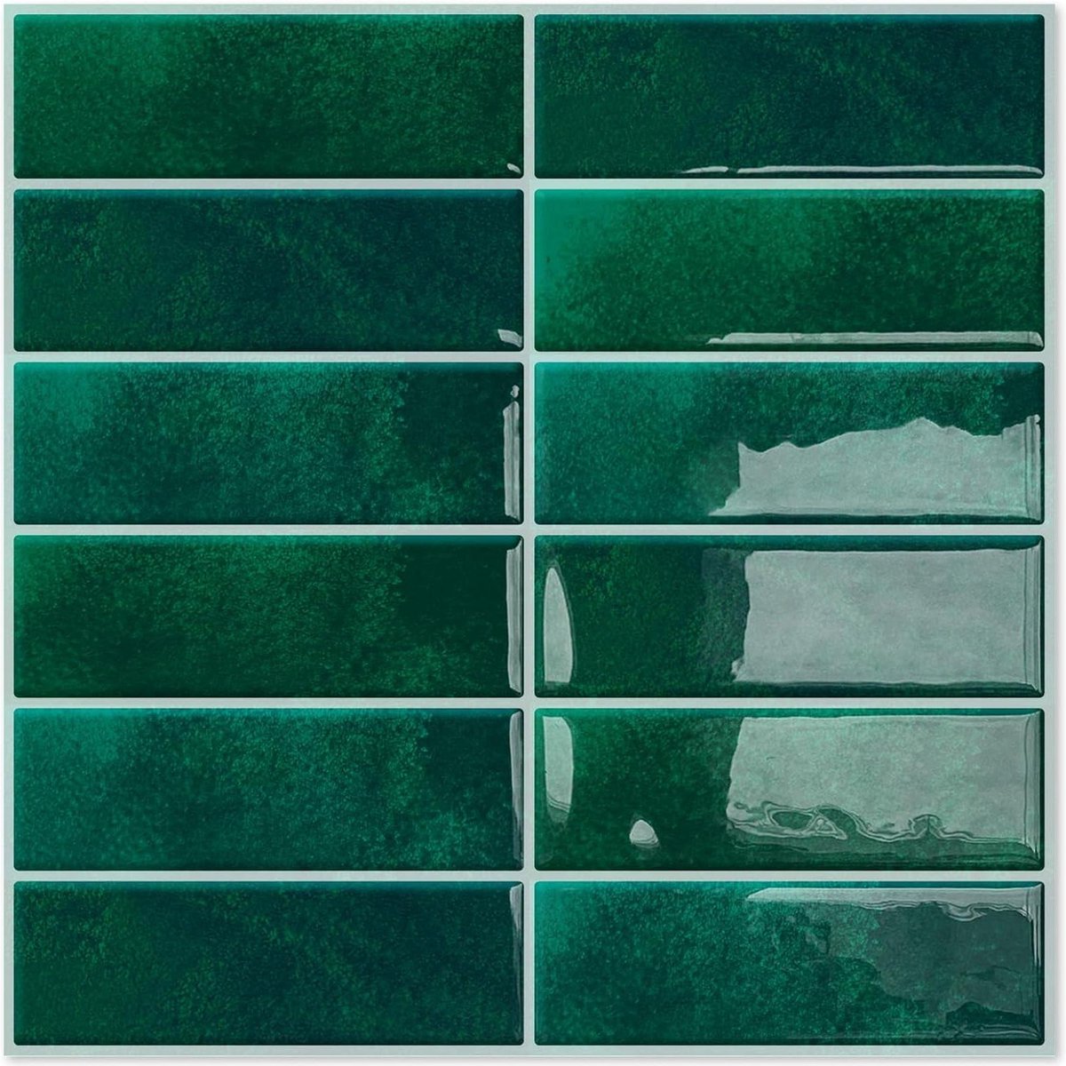 Peel and Stick Groene Metro Tegel Backsplash voor Keuken - 10 vellen (12"×12") Zelfklevende tegels