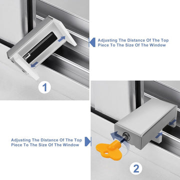 2 STKS Schuifdeur Sloten Sjerp Stopper, Aluminium Plastic Staal Raam Limit Stopper, Kind Veiligheid Anti-Diefstal Bescherming Deur Window Lock Stopper