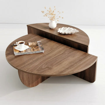 Stijlvolle Salontafel - Walnoot Design - 90x30x60cm - Duurzaam Melamine
