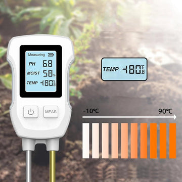 Zeer Nauwkeurige Bodemvochtmeter met Digitaal Display - Bodemvocht Testapparatuur - Dubbele Sonde - Bodem-PH-meter