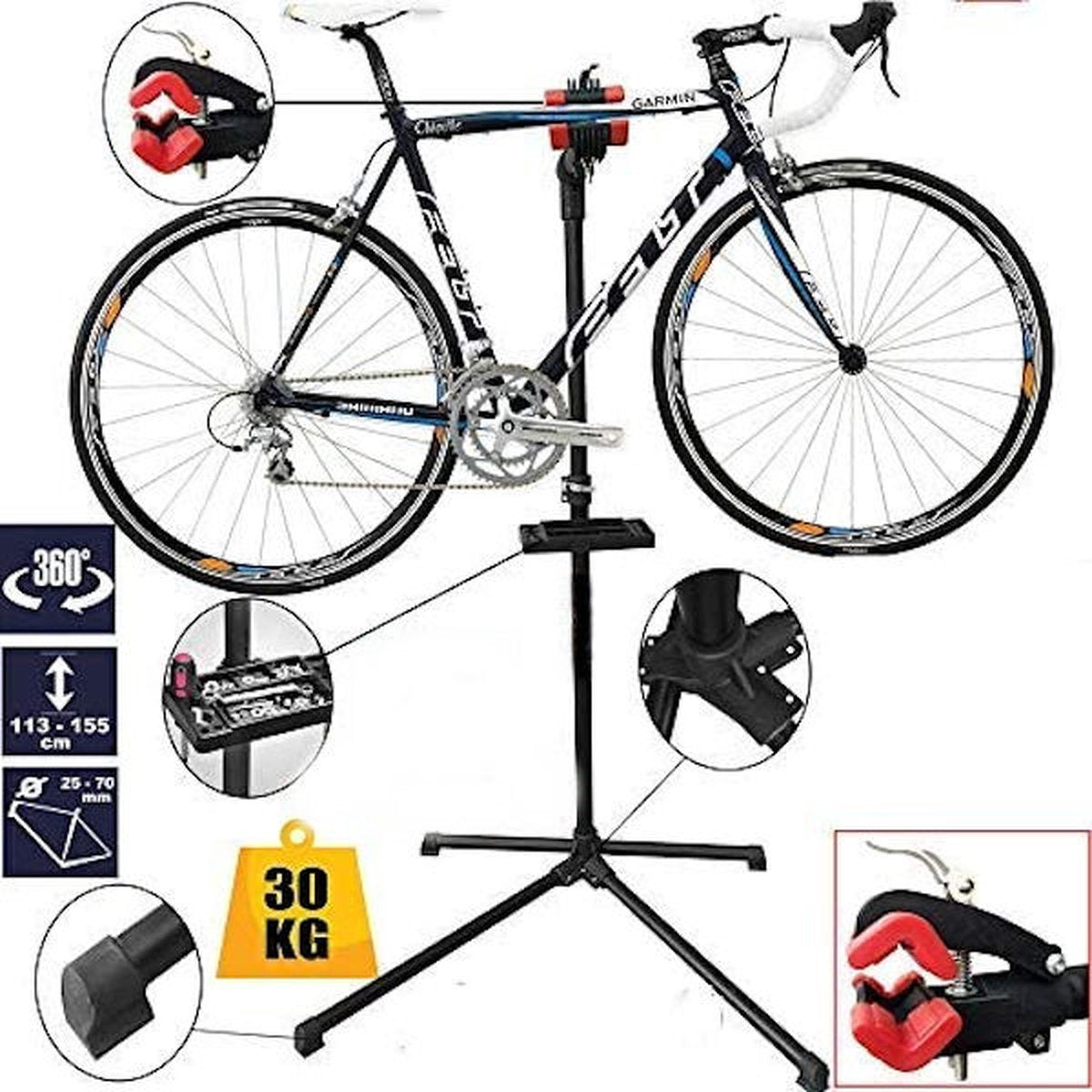Reparatie Montagestandaard Fiets - 360° Draaibaar - Gereedschapsbak - Fiets Reparatie - Montagesteun - Racefiets - Mtb