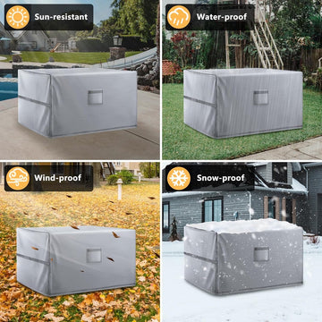 Tuinmeubelhoezen, waterdichte tuinmeubelhoes, 150 x 90 x 75 cm, terrastafelhoezen, 420D zwaar belastbare Oxford-stof, rotan meubelhoes, winddicht, anti-uv, voor terras, buiten, grijs