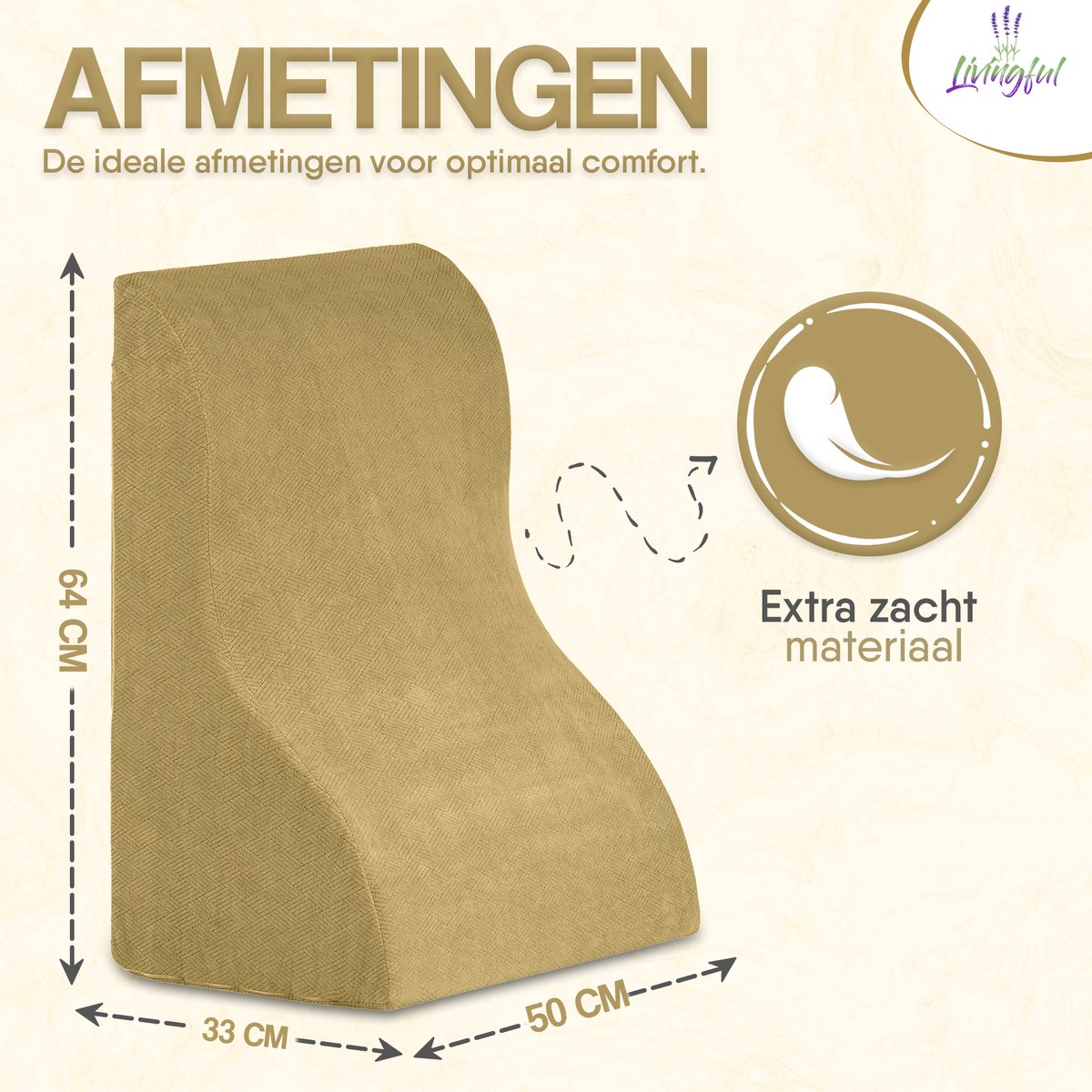 Premium Livingful Driehoekig Wigkussen • Leeskussen voor Bed en bank • Traagschuim-hellingkussensysteem Voor Benen En Rugsteunkussen • Zure Reflux • Anti-snurken Brandend Maagzuur • Perfect voor tijdens het Ontspannen, Gamen of TV Kijken • Rugkussen