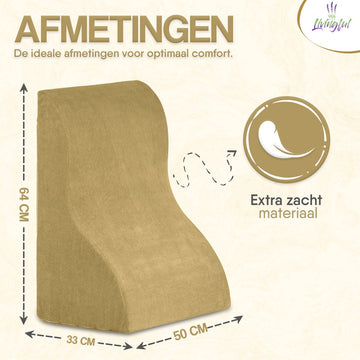 Premium Livingful Driehoekig Wigkussen • Leeskussen voor Bed en bank • Traagschuim-hellingkussensysteem Voor Benen En Rugsteunkussen • Zure Reflux • Anti-snurken Brandend Maagzuur • Perfect voor tijdens het Ontspannen, Gamen of TV Kijken • Rugkussen