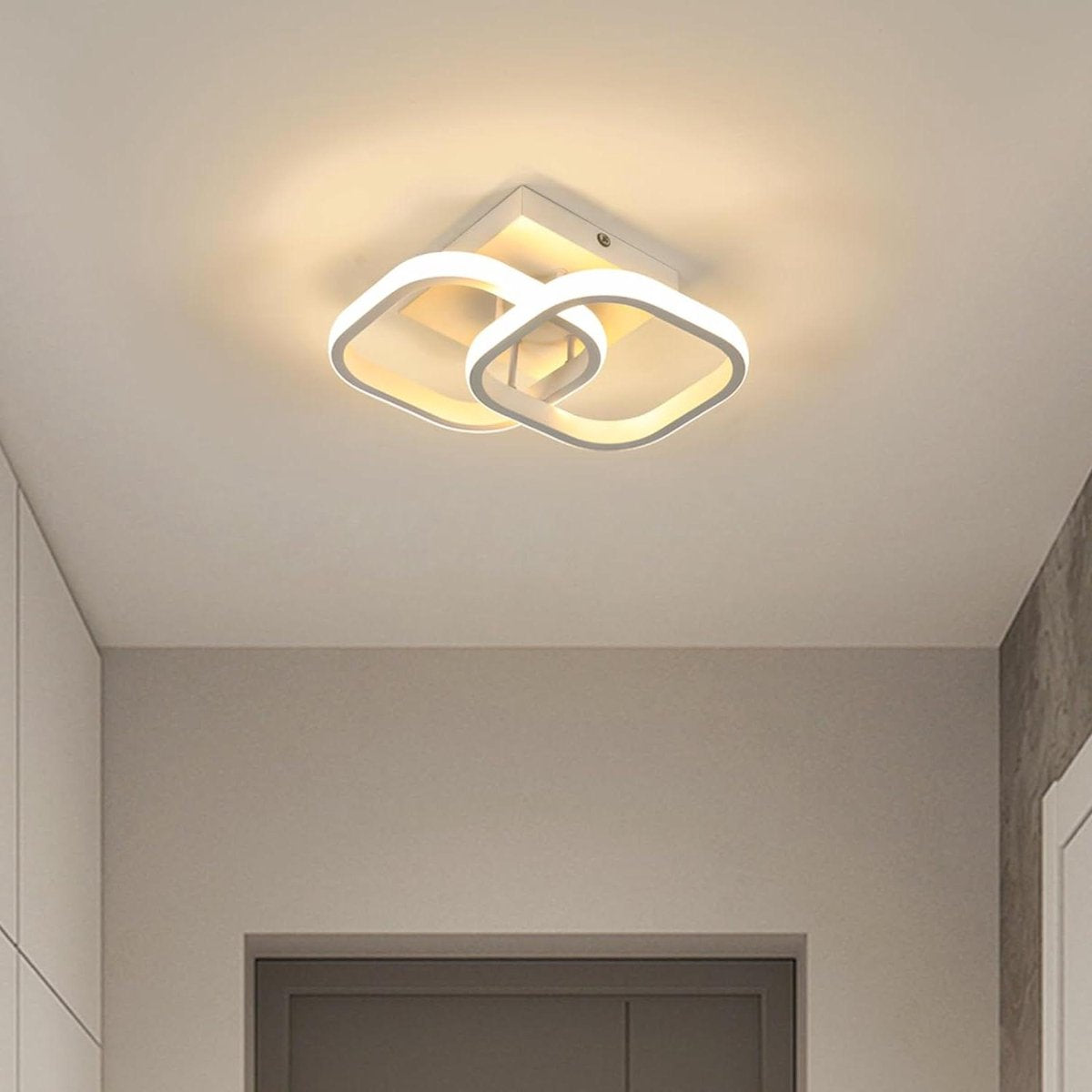 LED Plafondlamp - Witte Metalen - Bewegingssensor - Moderne Stijl - 3000K Warm Wit Licht - Slaapkamer Woonkamer Hal Keuken
