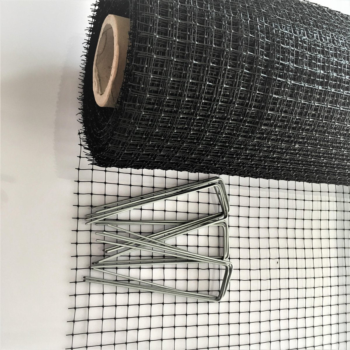 50 M² mollengaas 60 g/m² + 50 gronddoekpennen - mollennetten - mollennet