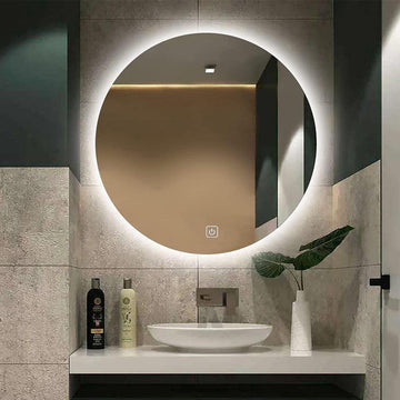 Ronde Spiegel met verlichting - 3 LED-standen en Dimbaar - Verwarmingsfunctie- Condensvrij - 100 x 100 CM