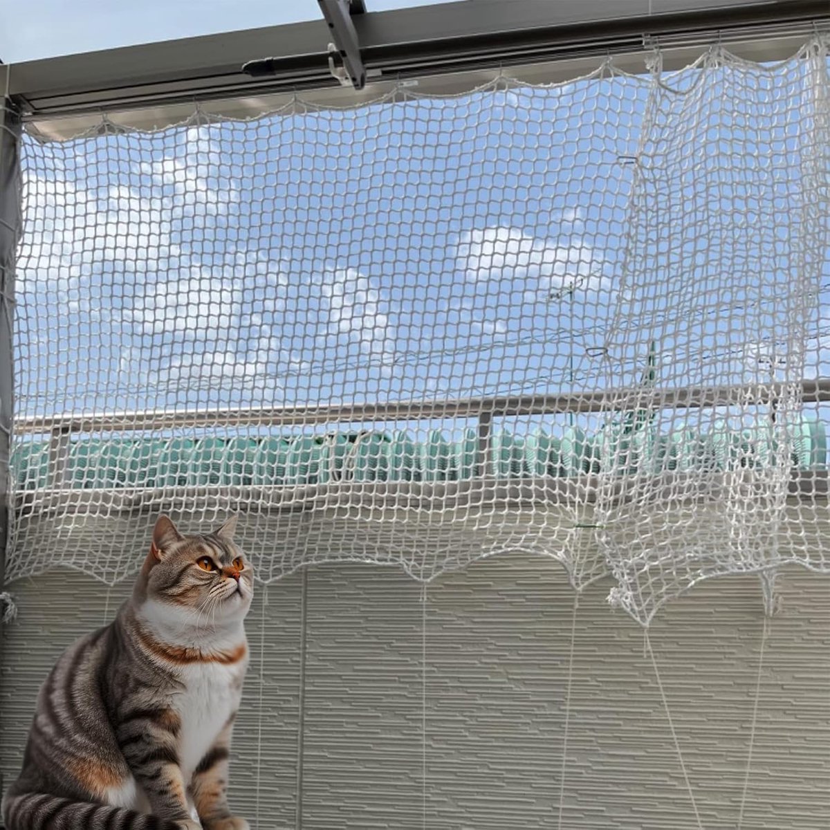Net kattennet voor balkon met valbeveiliging, veiligheidsnet, raambescherming en veelzijdig klimnet