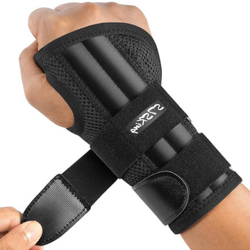 Polsbandage verstelbaar voor dag en nacht - polsbrace voor mannen en vrouwen met artrose, peesontsteking, verstuiking - maat S/M