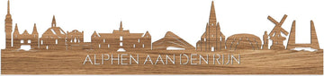 Skyline Alphen aan den Rijn Eikenhout - 80 cm - Woondecoratie - Wanddecoratie - Meer steden beschikbaar - Woonkamer idee - City Art - Steden kunst - Cadeau voor hem - Cadeau voor haar - Jubileum - Trouwerij - WoodWideCities