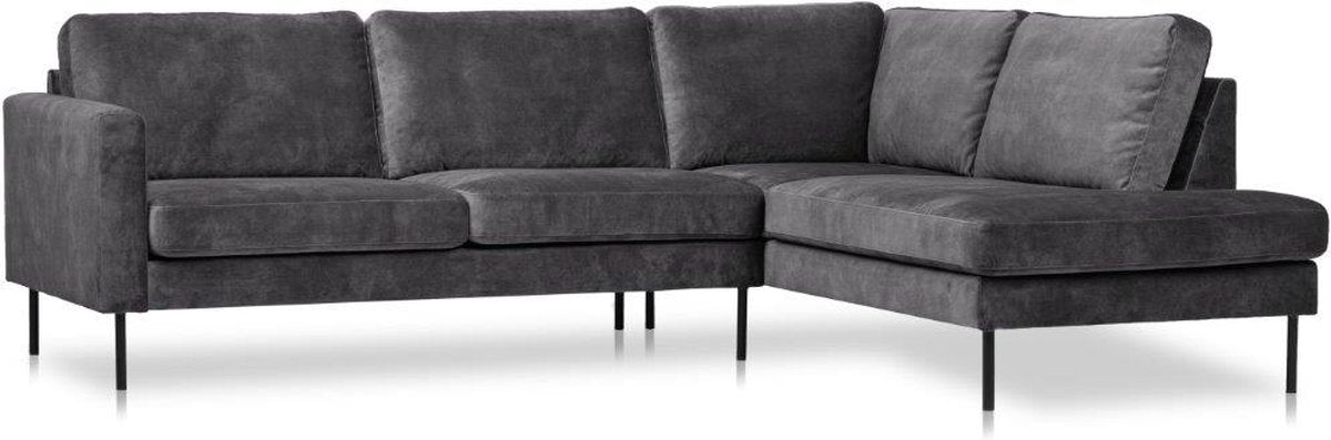 Hoekbank Maxima-Velvet rechts- kleur Antraciet
