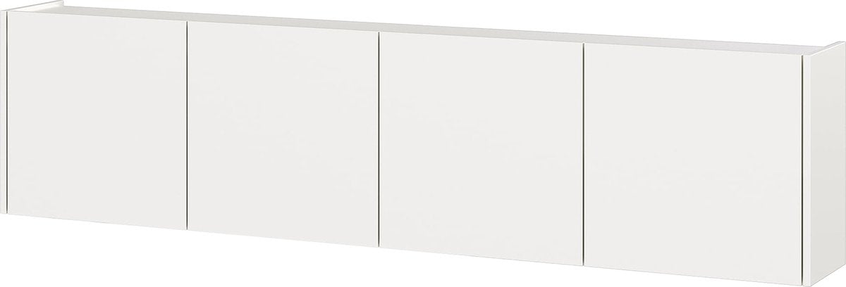 TV-meubel Lowie Wit - Breedte 183 cm - Hoogte 45 cm - Diepte 25 cm - Met planken - Met openslaande deuren
