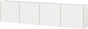 TV-meubel Lowie Wit - Breedte 183 cm - Hoogte 45 cm - Diepte 25 cm - Met planken - Met openslaande deuren