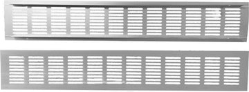 Eleganca ventilatierooster – Inbouwafmeting 44,7 x 6,4 cm - 2 stuks – Modern plintrooster – Deurrooster aluminium – Stevige luchtrooster – Rechthoekig – Mat – Zilver