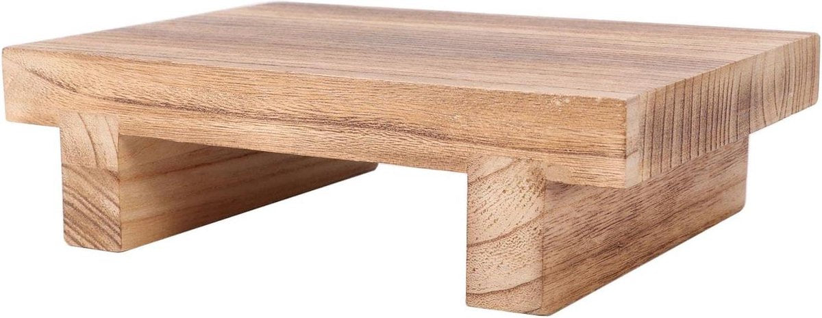 Opstapkruk hout - multifunctionele stabiele kruk - massief hout voor hoge bedden - kinderen volwassenen - keuken woonkamer - 25 x 18 x 7 cm (hout)