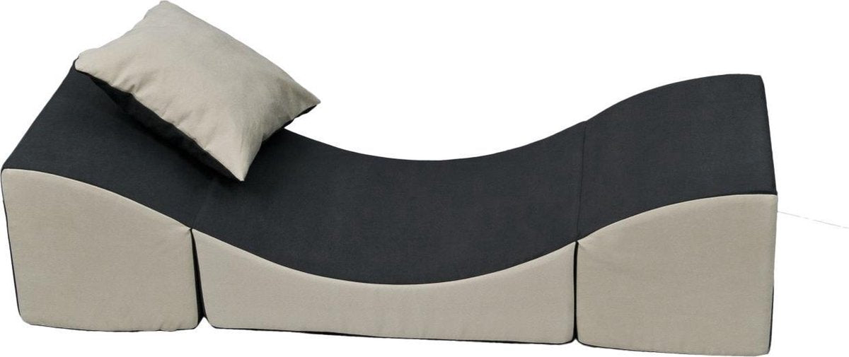 Grijs beige kinderbank van 20 bij 120 bij 40 cm, gewicht: 250 gram