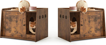 Kattenbak Kast - Kattenhuis - Kattenmand - Halmeubel – Dierenhuis - Nachtkastje - Kattenkast -Dressoir – Kattenhok - Bijzetkastje - Krabpaal - Katten Mand – Vintage Bruin