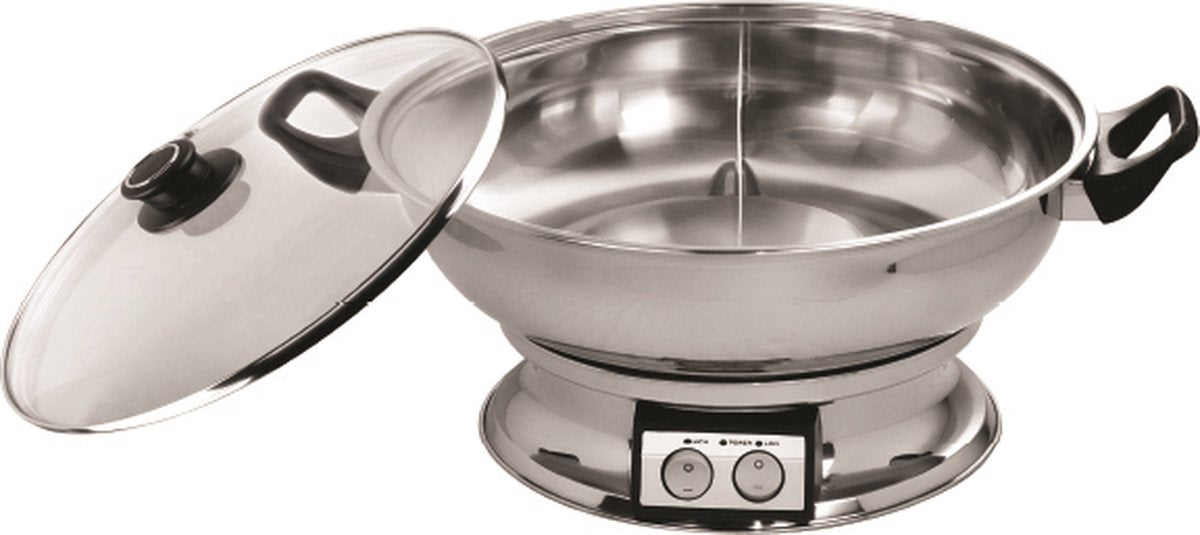 KABO - Fondue - Hotpot pan & Multi-Cooker 4.2L- KB-120 - 2 vaks - Ø32CM - 1600W - Elektrisch - tweedelig - RVS