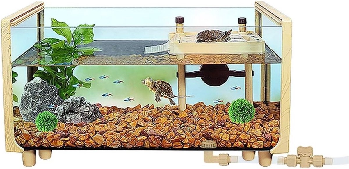 Schildpadden Verblijf - Schildpadden Aquarium - Schildpadden Terrarium - Schildpad – Schildpadbak - Turtle bank - Reptielenverblijf - 40 x 25 x 25 x 30 cm