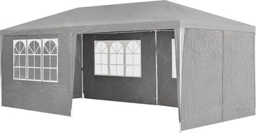 Partytent met zijwanden - 3x6M - Donkergrijs 3x6