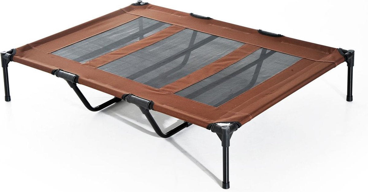 Hondenbed - Hondenstretcher - Honden ligbed - Draagbaar - XXL - 122x92x23cm - Koffiebruin + zwart