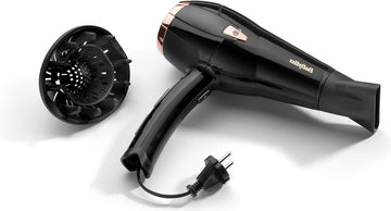 2000-Watt BaByliss D373E Cordkeeper Hair Dryer with Ionic Anti-Frizz Function and Retractable Cord fohn met diffuser