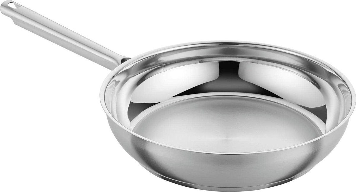 Frying Pan 28 cm Stainless Steel Non-Stick PTFE Coating Induction Cooker Silver