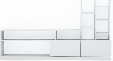 TV Meubel met Kast - Stijlvol Wit - Ruimtebesparend 164,4x91,3x25cm - Duurzaam Melamine