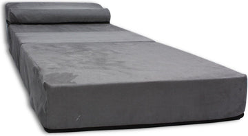 Logeermatras met kussen 70cm x 200cm x 15cm Opvouwbaar Grijs