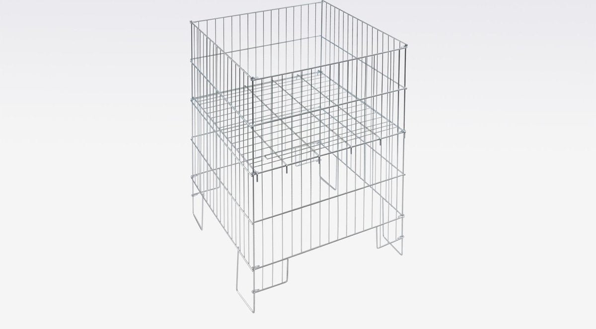 Stortmand - Verzinkt metaal 90x55x80cm - Aanbiedingsmand - Ballenmand - Ballenrek - Opbergmand voor in de garage - Speelgoedmand voor buitenspeelgoed