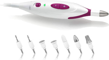 Manicureset Elektrische Manicure en Pedicure Set met 7 Nagelverzorgingshulpstukken - 2 Snelheidsinstellingen voor Nagels, Nagelriemen en Eelt