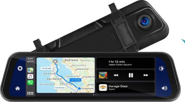 Nique Dashcam voor auto - 4K Carplay - Android Auto - Voor en achter camera - Navigatie - Spiegel - Zwart