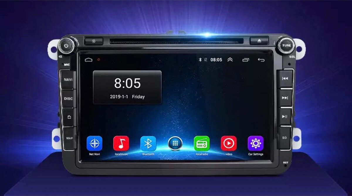 Nu met GRATIS CAMERA! Volkswagen Seat Skoda DVD SPELER Android 10 navigatie 8inch 2+32GB Golf Polo Passat Caddy Eos Scirocco Tiguan Touran Transporter Jetta Leon Altea Toledo Octavia Superb Fabia Yeti Roomster
