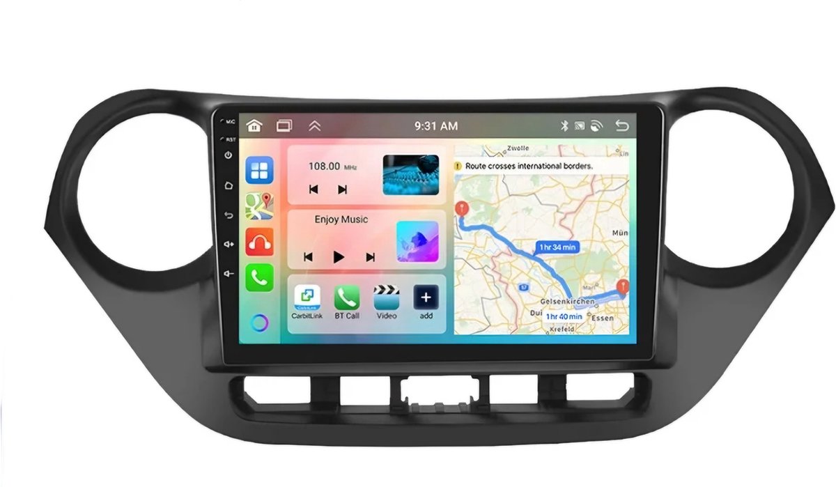 Hyundai i10 2012 - 2018 | Carplay & Android auto | 2GB & 32GB | Autoradio met navigatie | Radio scherm | 2012 2013 2014 2015 2016 2017 2018 | i 10