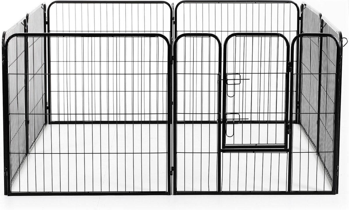 Hondenren XL - Puppyren - Hondenbench - Staal - 80 cm hoog - 640 cm omtrek - Uitbreidbaar