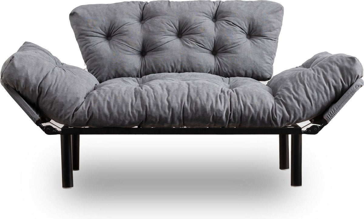 Slaapbank voor 2 Personen - Stijlvol Grijs - Ruimtebesparend 155x85x73 cm