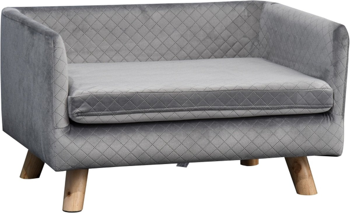 Hondenbed -Hondensofa - Hondenkussen - Hondenmand - Grijs - 64 x 45 x 36 cm
